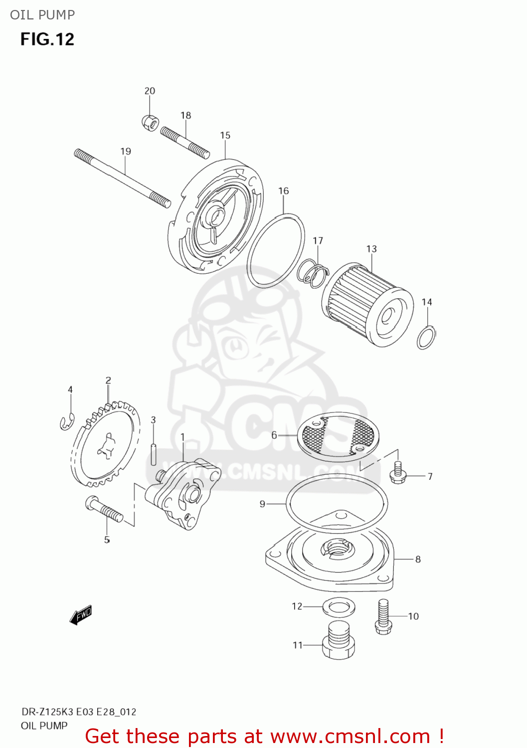 OIL PUMP DR-Z125L 2003 (K3) USA (E03) DRZ125L DR Z125L