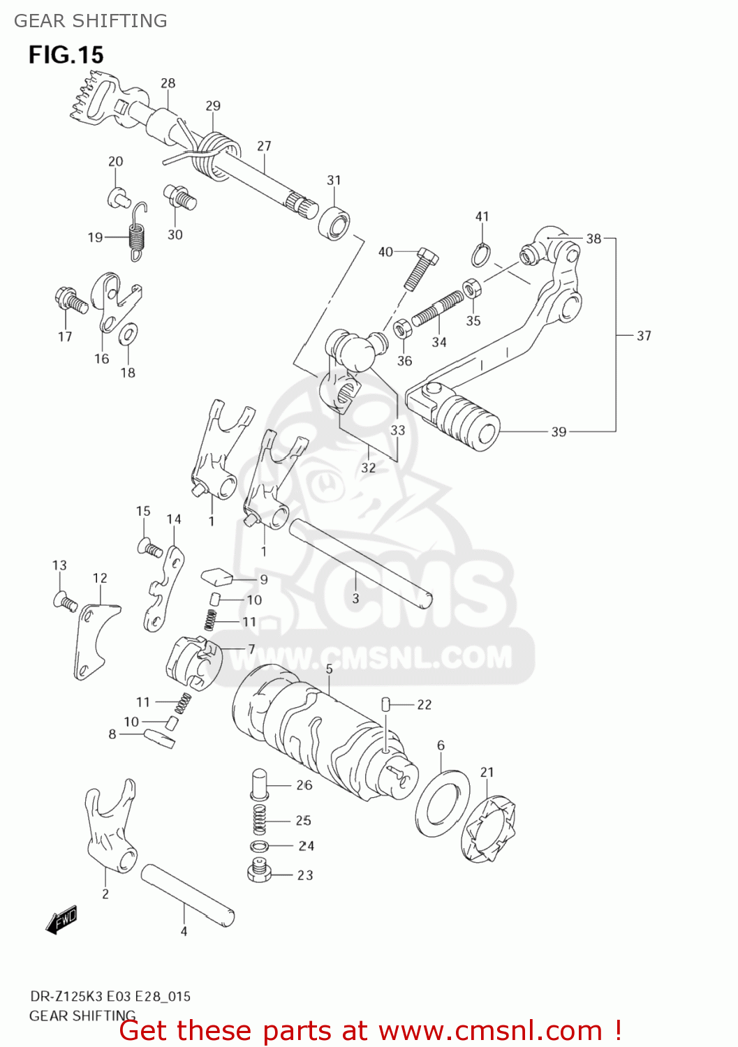 GEAR SHIFTING DR-Z125L 2004 (K4) USA (E03) DRZ125L DR Z125L