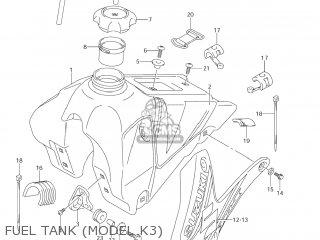 FUEL TANK (MODEL K3) - DR-Z125L 2004 (K4) USA (E03) DRZ125L DR Z125L