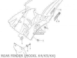 REAR FENDER (MODEL K4/K5/K6) - DR-Z125L 2004 (K4) USA (E03) DRZ125L DR Z125L
