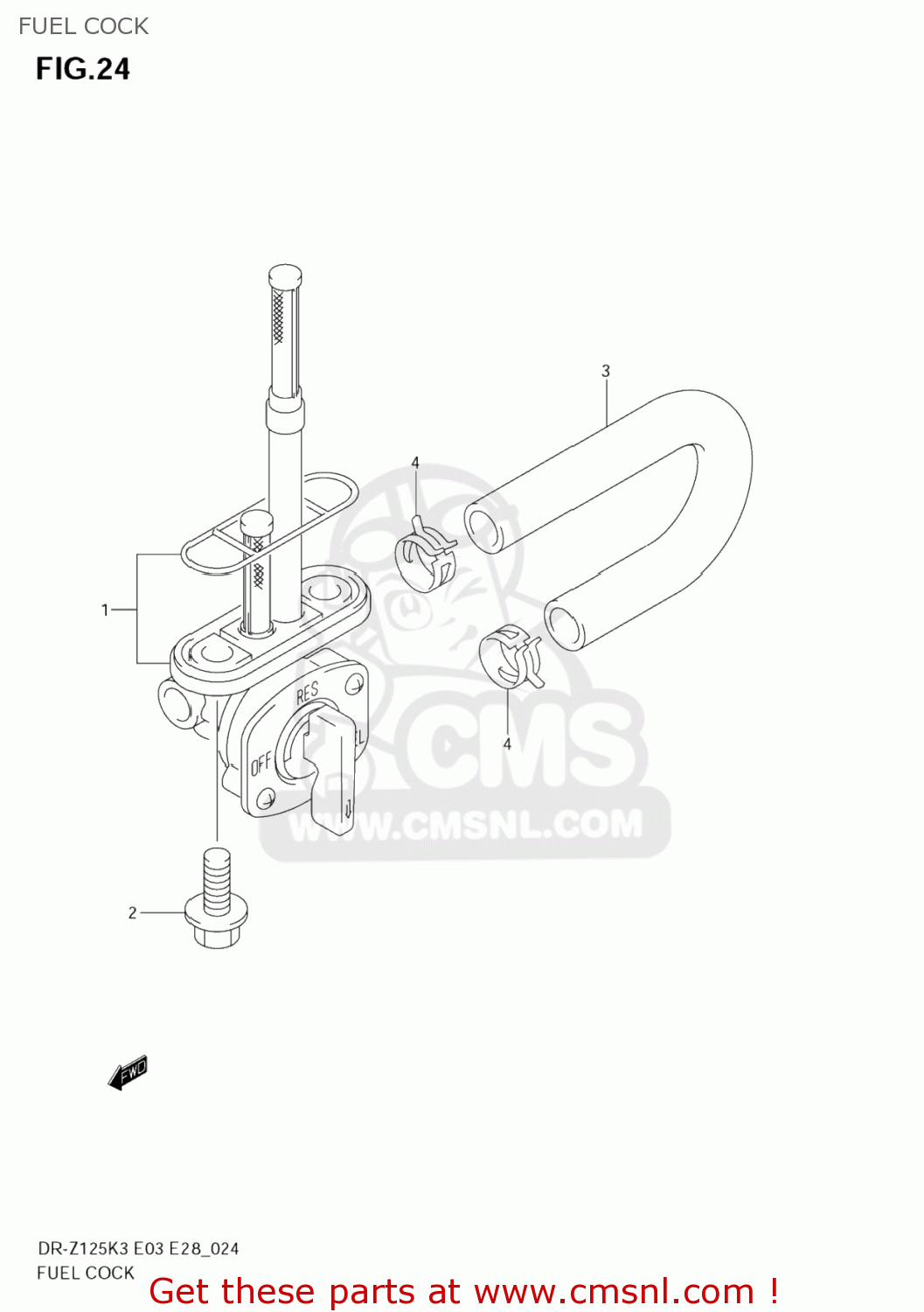 FUEL COCK DR-Z125L 2005 (K5) USA (E03) DRZ125L DR Z125L