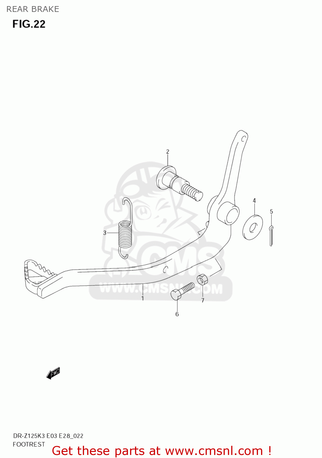 REAR BRAKE DR-Z125L 2006 (K6) USA (E03) DRZ125L DR Z125L