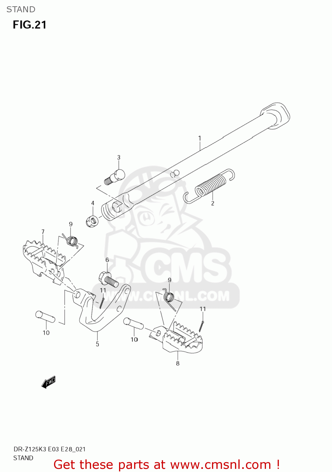 STAND DR-Z125L 2006 (K6) USA (E03) DRZ125L DR Z125L