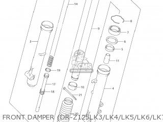 FRONT DAMPER (DR-Z125LK3/LK4/LK5/LK6/LK7) - DR-Z125L 2006 (K6) USA (E03) DRZ125L DR Z125L