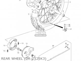 REAR WHEEL (DR-Z125K3) - DR-Z125L 2006 (K6) USA (E03) DRZ125L DR Z125L