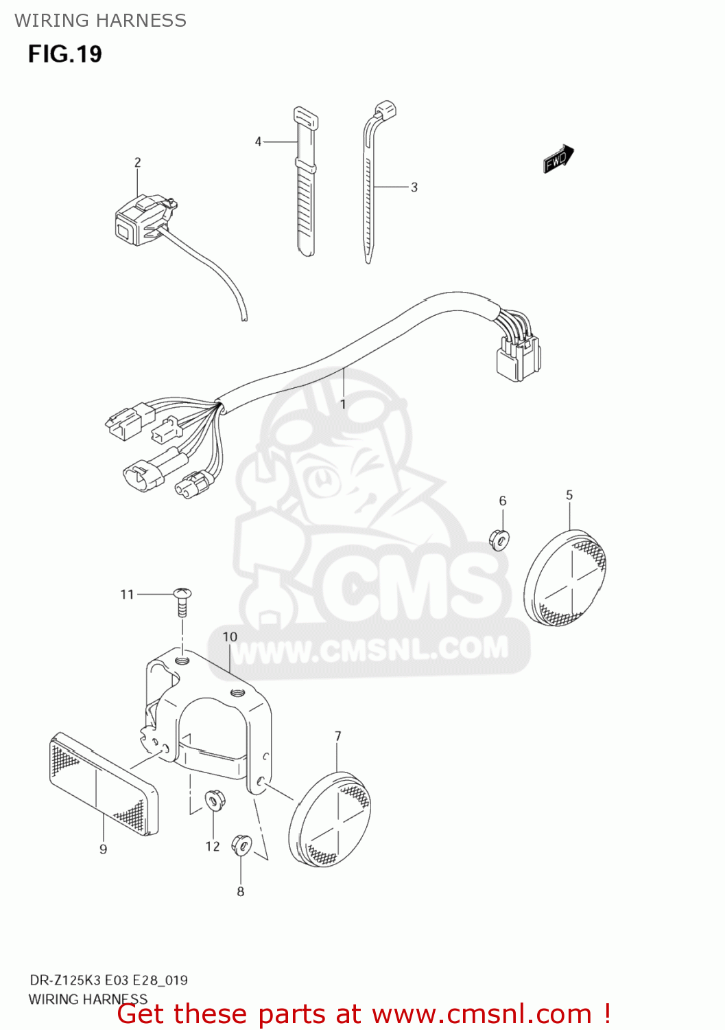 WIRING HARNESS DR-Z125L 2007 (K7) USA (E03) DRZ125L DR Z125L