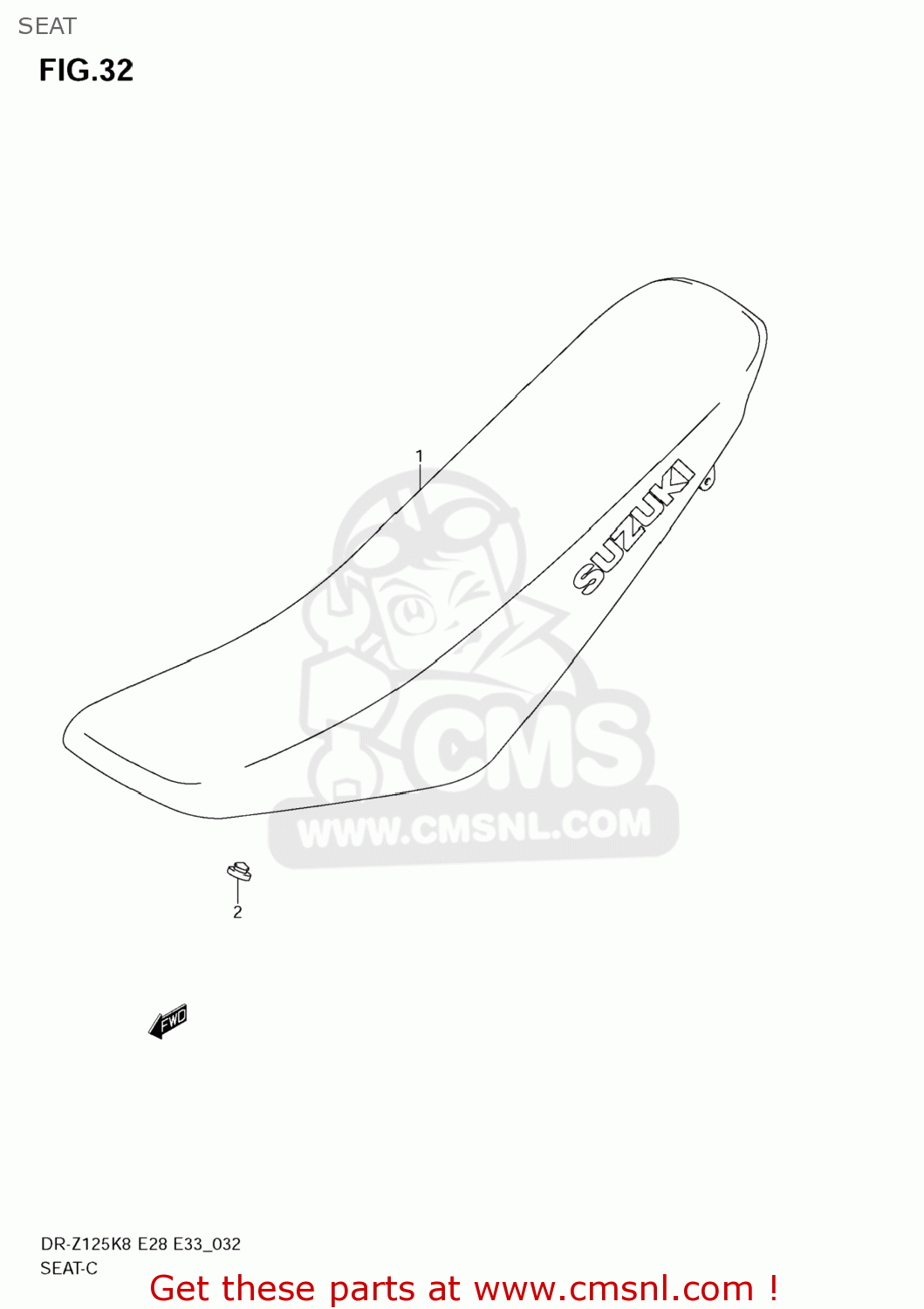 SEAT DR-Z125L 2008 (K8) USA (E03) DRZ125L DR Z125L