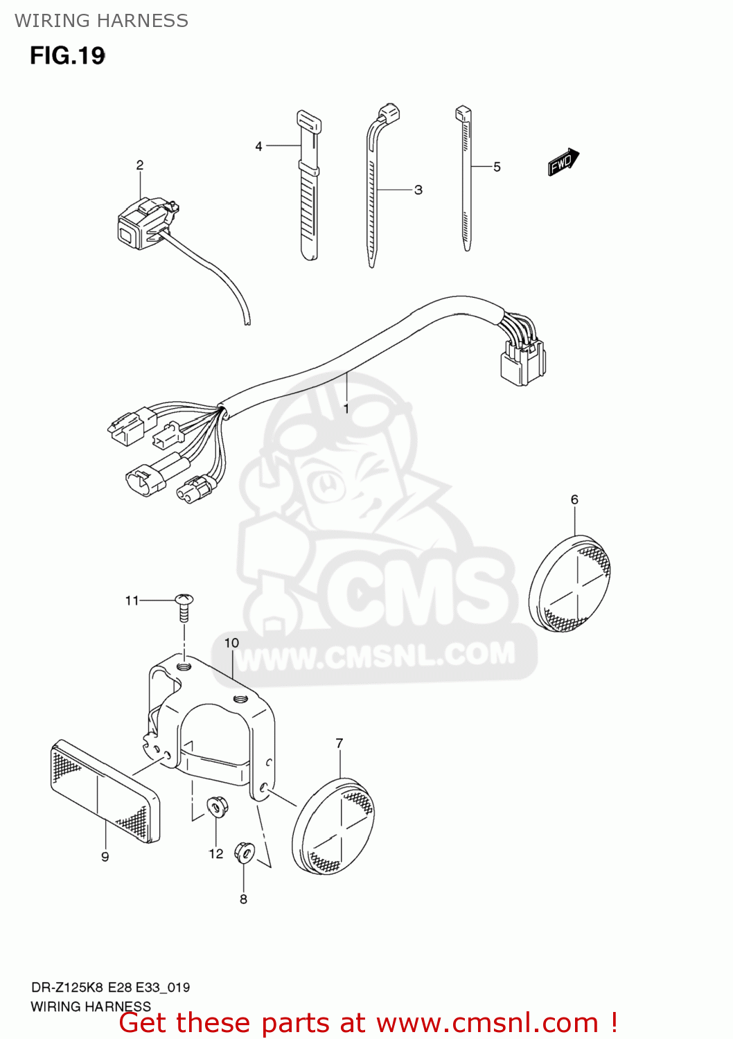 WIRING HARNESS DR-Z125L 2009 (K9) USA (E03) DRZ125L DR Z125L