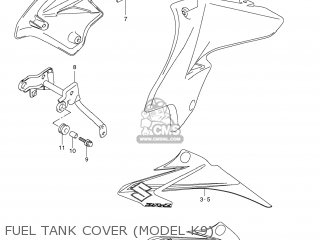 FUEL TANK COVER (MODEL K9) - DR-Z125L 2009 (K9) USA (E03) DRZ125L DR Z125L