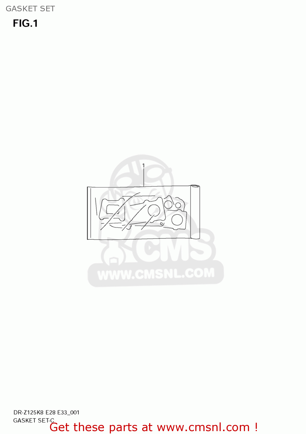 GASKET SET DR-Z125L 2010 (L0) USA (E03) DRZ125L DR Z125L