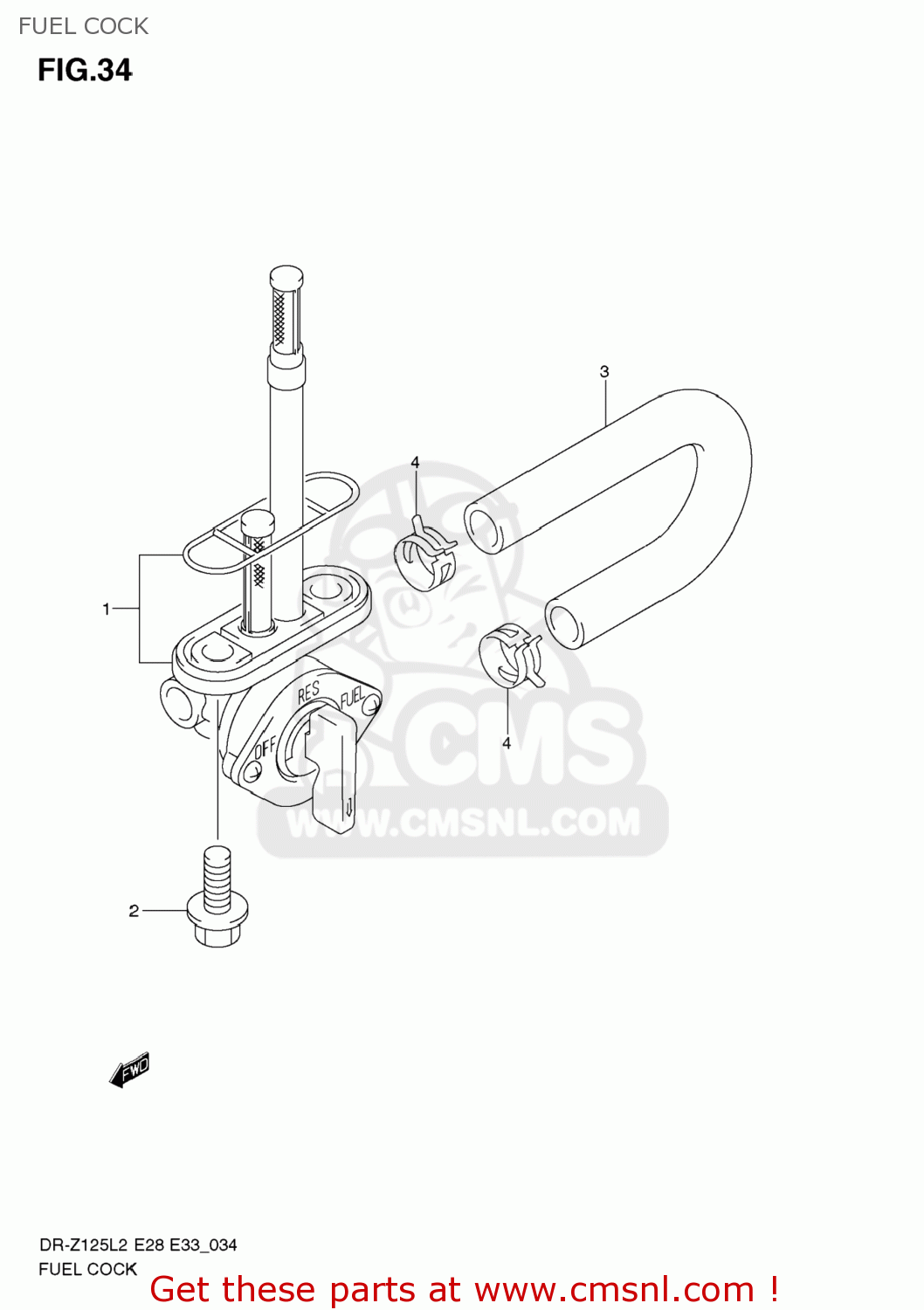 FUEL COCK DR-Z125L 2012 (L2) USA (E03) DRZ125L DR Z125L