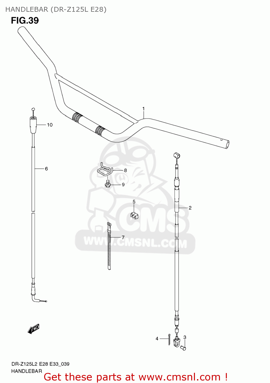HANDLEBAR (DR-Z125L E28) DR-Z125L 2012 (L2) USA (E03) DRZ125L DR Z125L