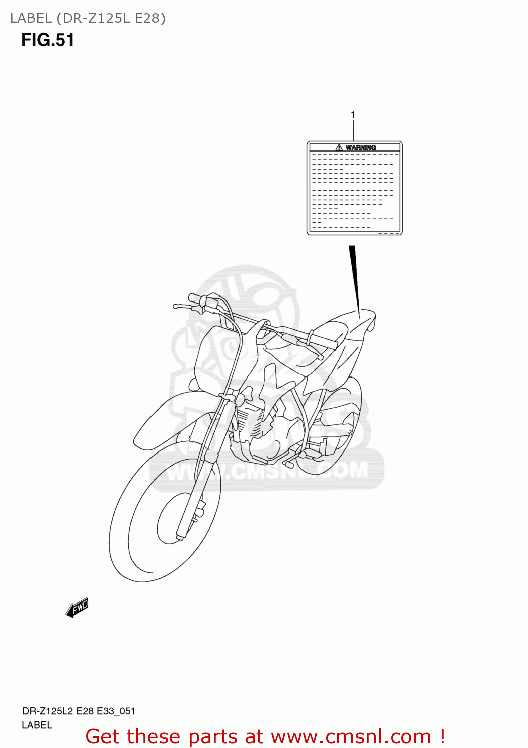 LABEL (DR-Z125L E28) DR-Z125L 2012 (L2) USA (E03) DRZ125L DR Z125L