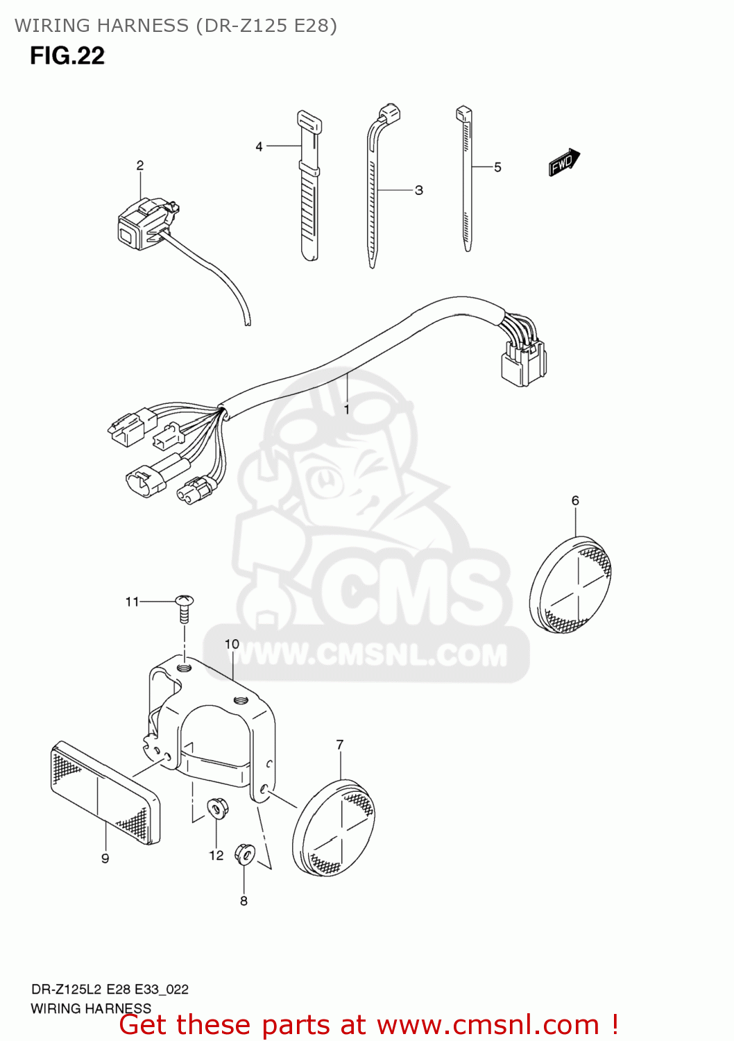 WIRING HARNESS (DR-Z125 E28) DR-Z125L 2012 (L2) USA (E03) DRZ125L DR Z125L