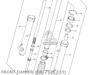 FRONT DAMPER (DR-Z125 E33) - DR-Z125L 2012 (L2) USA (E03) DRZ125L DR Z125L