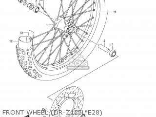 FRONT WHEEL (DR-Z125L E28) - DR-Z125L 2012 (L2) USA (E03) DRZ125L DR Z125L
