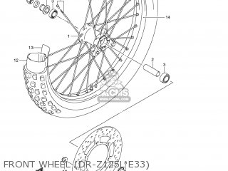 FRONT WHEEL (DR-Z125L E33) - DR-Z125L 2012 (L2) USA (E03) DRZ125L DR Z125L