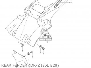 REAR FENDER (DR-Z125L E28) - DR-Z125L 2012 (L2) USA (E03) DRZ125L DR Z125L