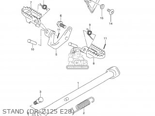 STAND (DR-Z125 E28) - DR-Z125L 2012 (L2) USA (E03) DRZ125L DR Z125L