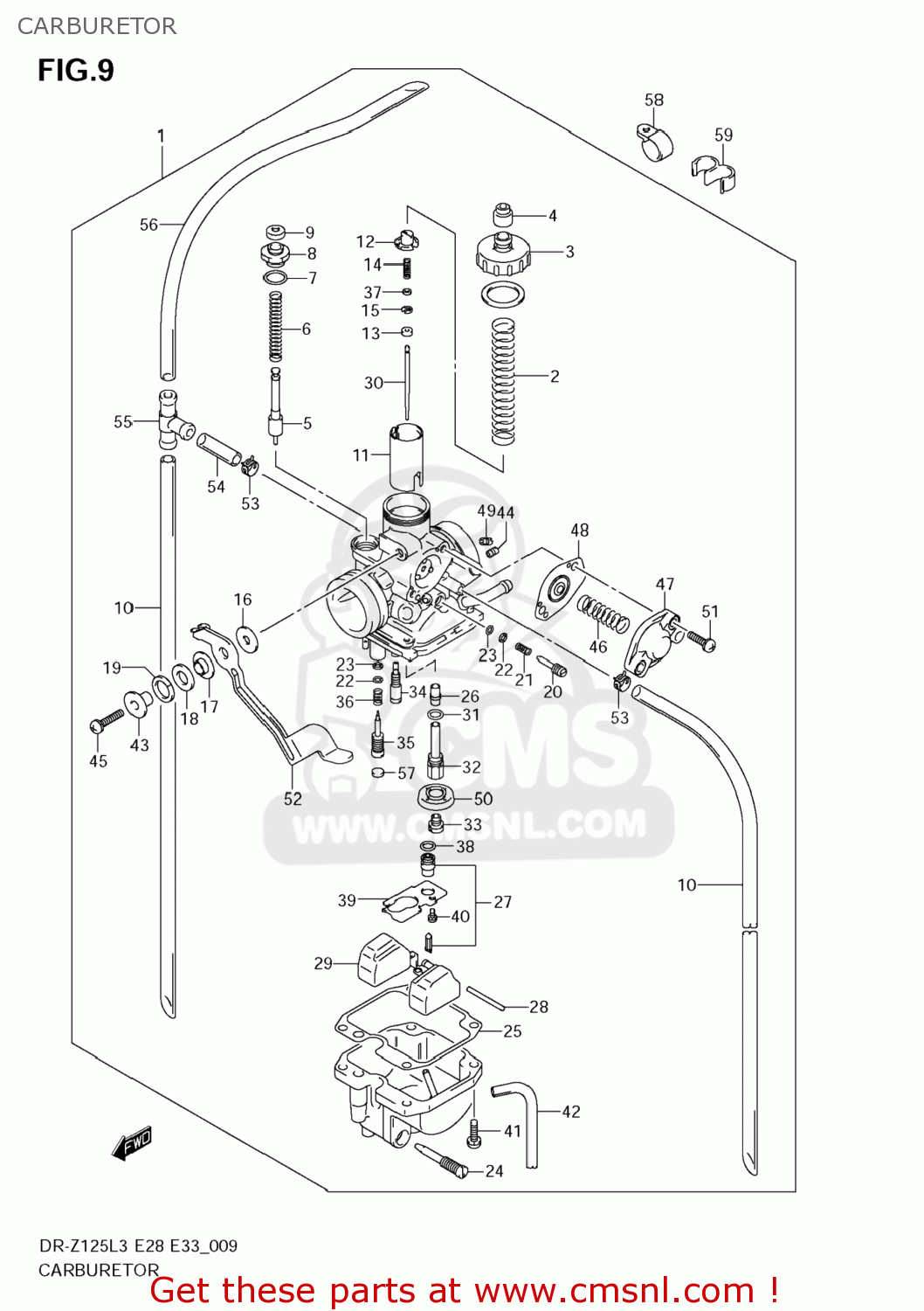 CARBURETOR DR-Z125L 2013 (L3) USA (E03) DRZ125L DR Z125L