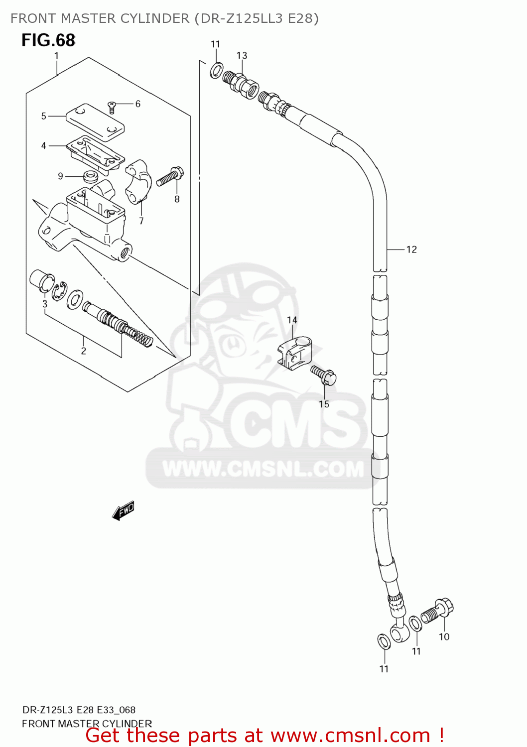 FRONT MASTER CYLINDER (DR-Z125LL3 E28) DR-Z125L 2013 (L3) USA (E03) DRZ125L DR Z125L