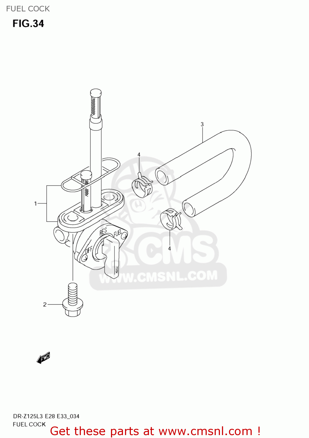 FUEL COCK DR-Z125L 2013 (L3) USA (E03) DRZ125L DR Z125L