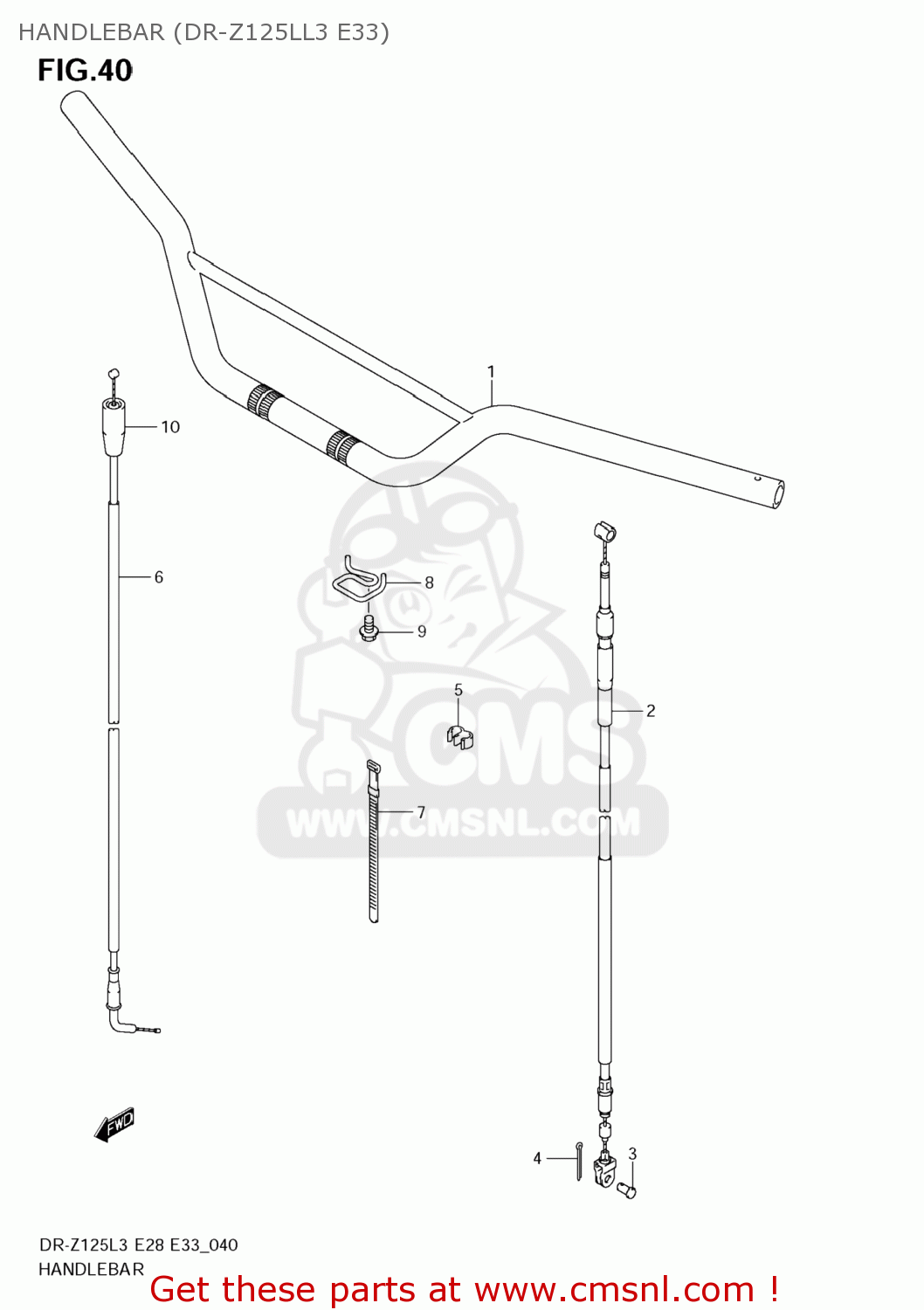 HANDLEBAR (DR-Z125LL3 E33) DR-Z125L 2013 (L3) USA (E03) DRZ125L DR Z125L
