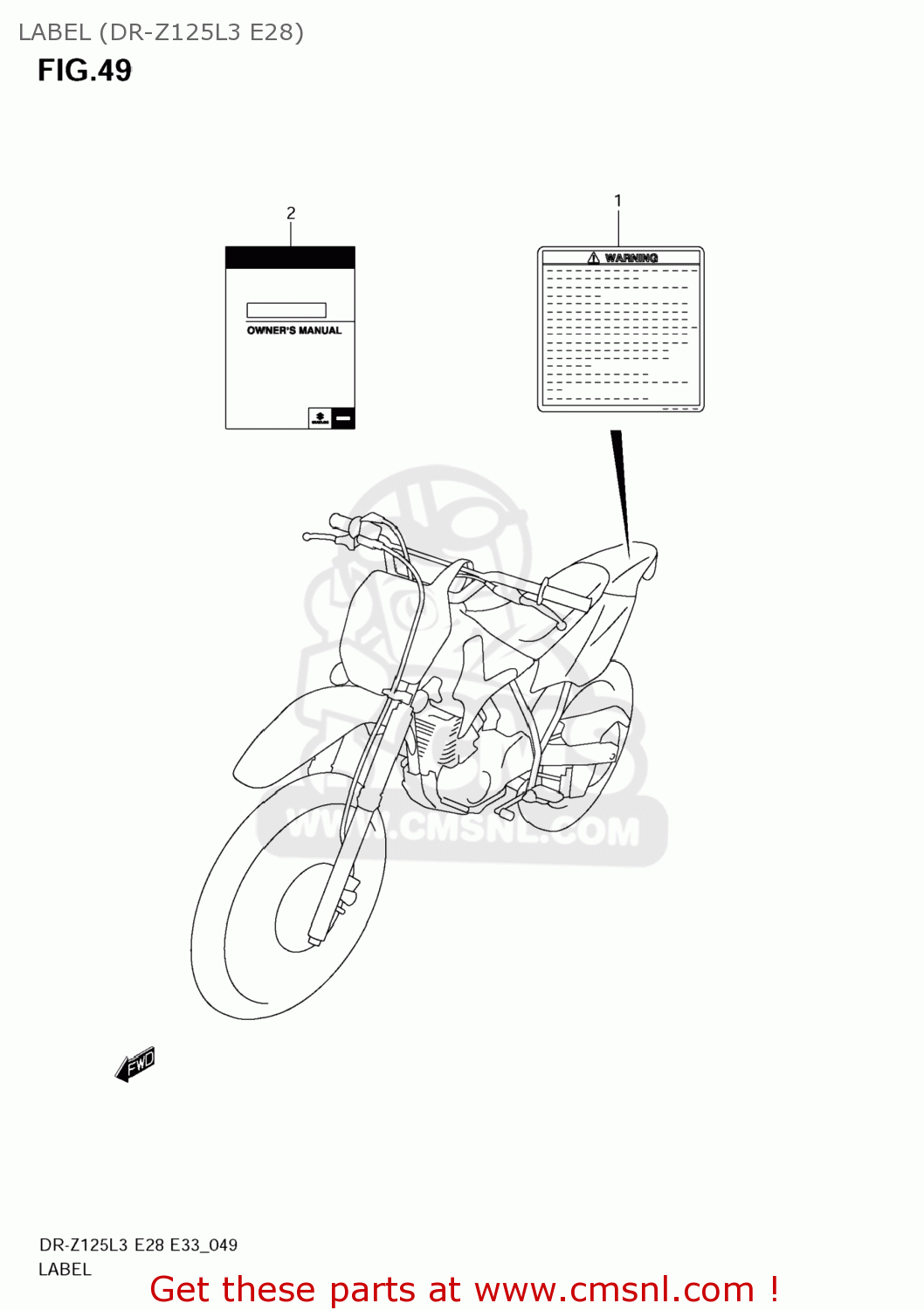 LABEL (DR-Z125L3 E28) DR-Z125L 2013 (L3) USA (E03) DRZ125L DR Z125L