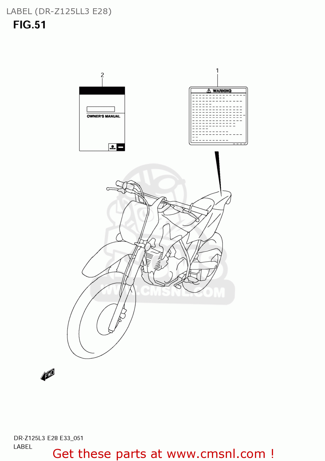 LABEL (DR-Z125LL3 E28) DR-Z125L 2013 (L3) USA (E03) DRZ125L DR Z125L