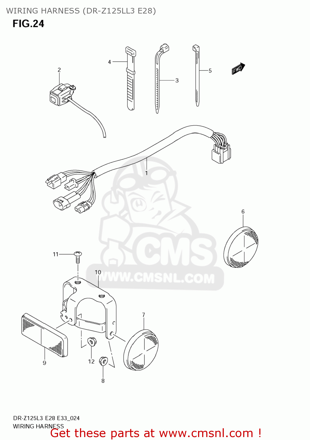 WIRING HARNESS (DR-Z125LL3 E28) DR-Z125L 2013 (L3) USA (E03) DRZ125L DR Z125L