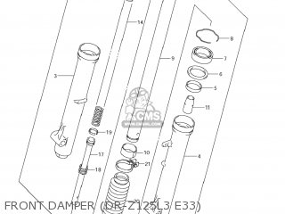 FRONT DAMPER (DR-Z125L3 E33) - DR-Z125L 2013 (L3) USA (E03) DRZ125L DR Z125L