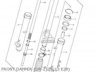 FRONT DAMPER (DR-Z125LL3 E28) - DR-Z125L 2013 (L3) USA (E03) DRZ125L DR Z125L