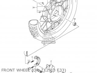 FRONT WHEEL (DR-Z125L3 E33) - DR-Z125L 2013 (L3) USA (E03) DRZ125L DR Z125L