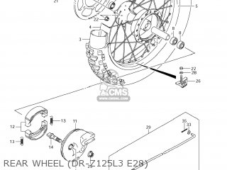 REAR WHEEL (DR-Z125L3 E28) - DR-Z125L 2013 (L3) USA (E03) DRZ125L DR Z125L
