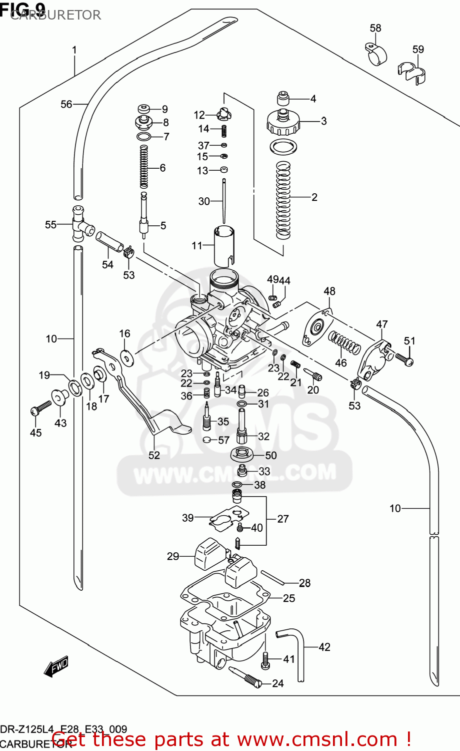 CARBURETOR DR-Z125L 2014 (L4) USA (E03) DRZ125L DR Z125L