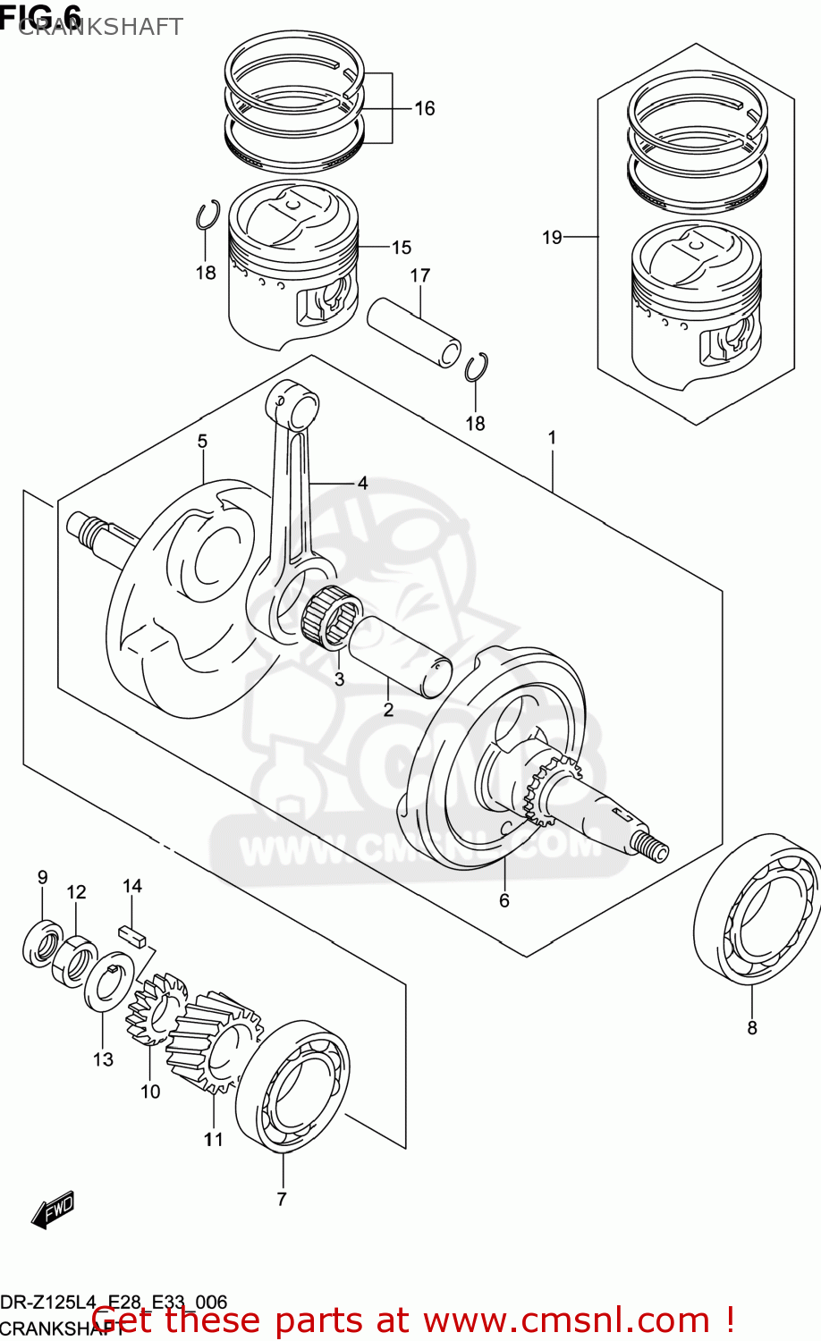 CRANKSHAFT DR-Z125L 2014 (L4) USA (E03) DRZ125L DR Z125L