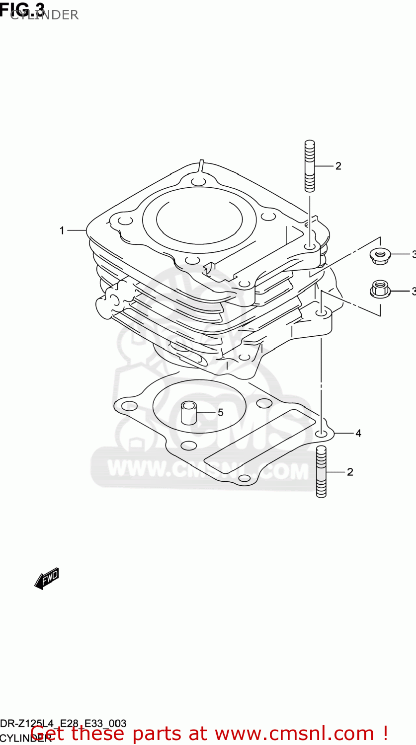 CYLINDER DR-Z125L 2014 (L4) USA (E03) DRZ125L DR Z125L