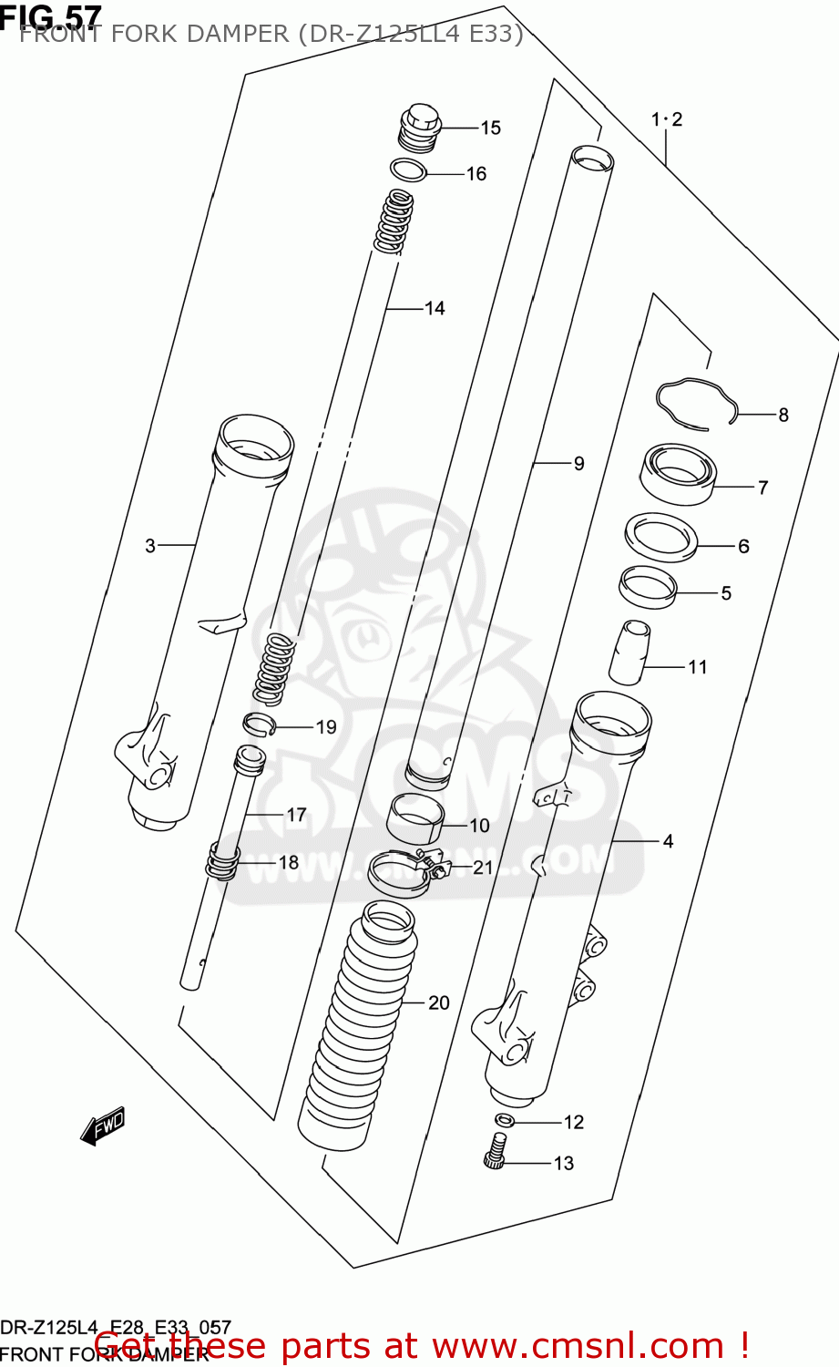 FRONT FORK DAMPER (DR-Z125LL4 E33) DR-Z125L 2014 (L4) USA (E03) DRZ125L DR Z125L