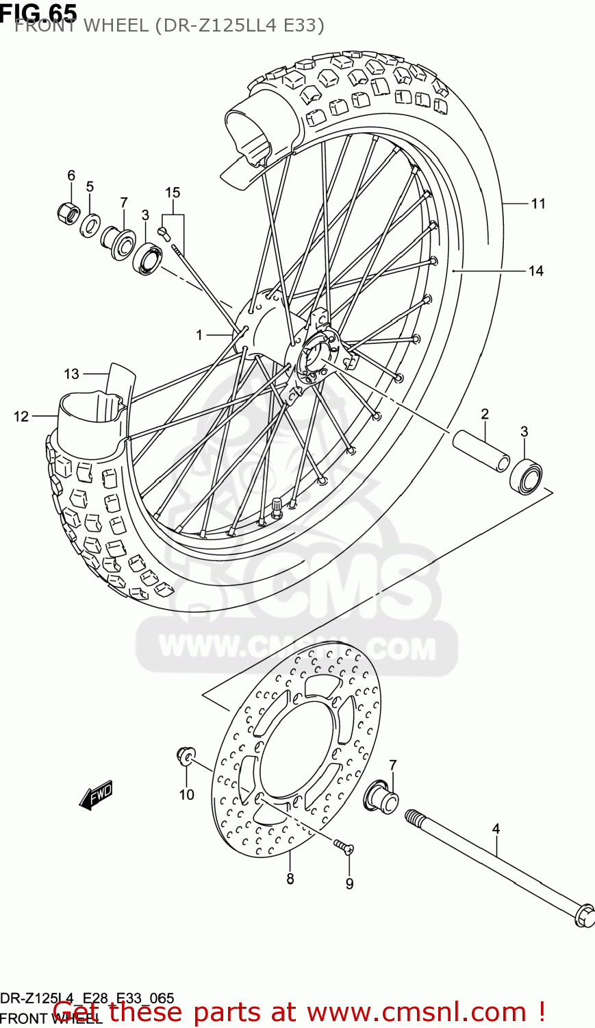 FRONT WHEEL (DR-Z125LL4 E33) DR-Z125L 2014 (L4) USA (E03) DRZ125L DR Z125L