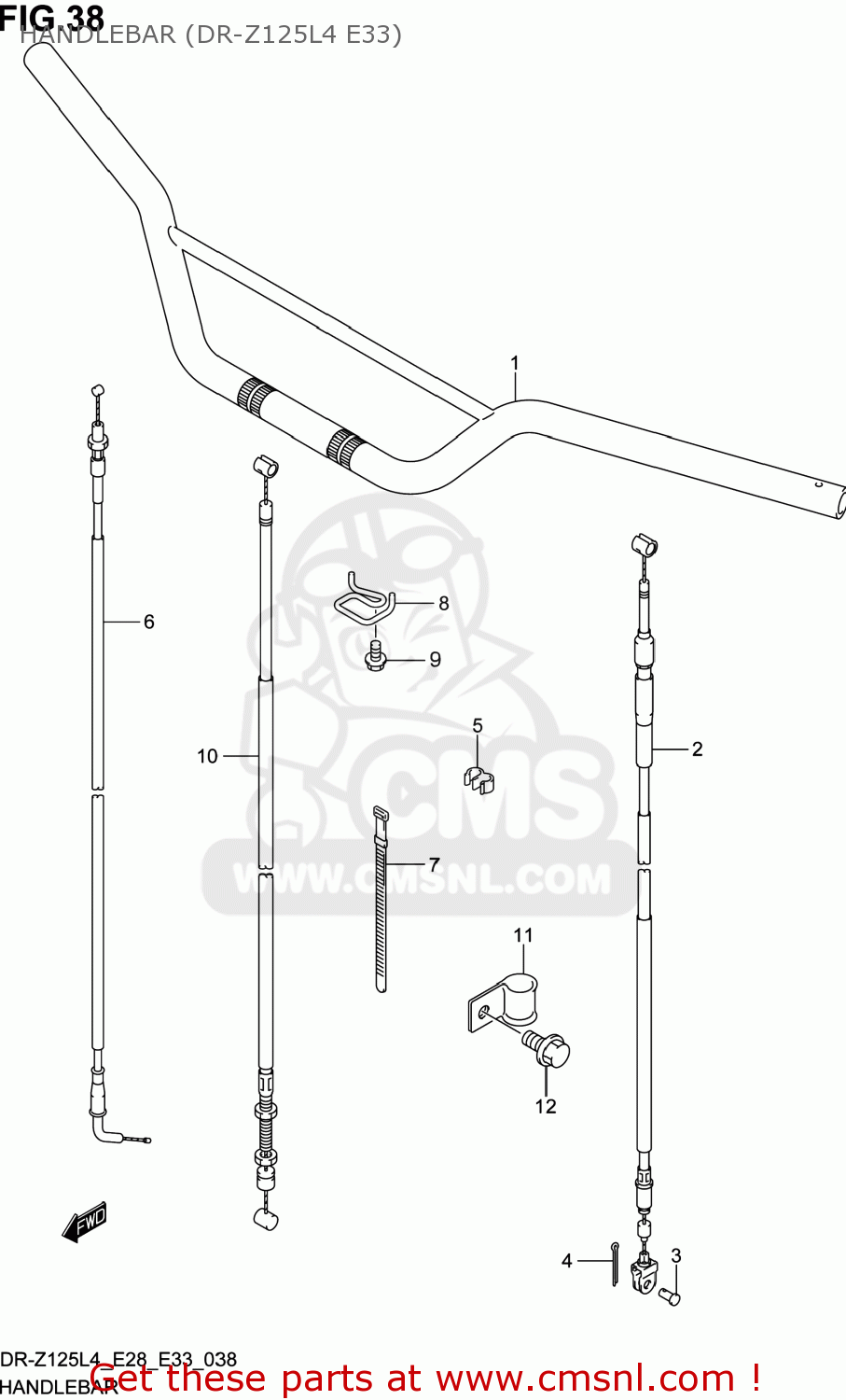 HANDLEBAR (DR-Z125L4 E33) DR-Z125L 2014 (L4) USA (E03) DRZ125L DR Z125L
