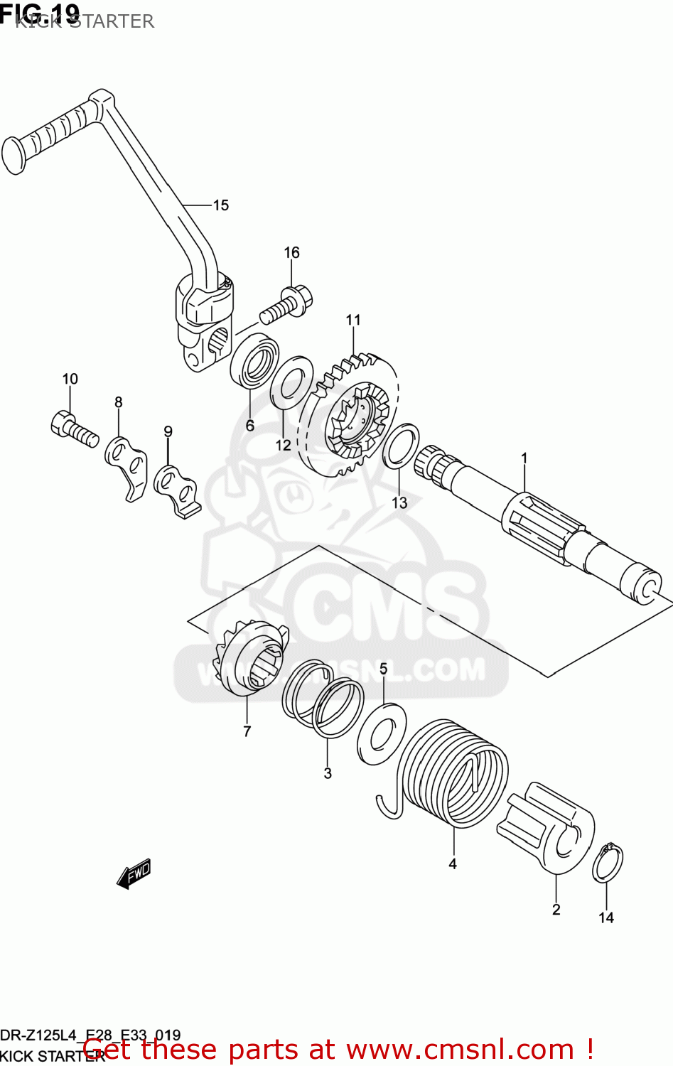 KICK STARTER DR-Z125L 2014 (L4) USA (E03) DRZ125L DR Z125L