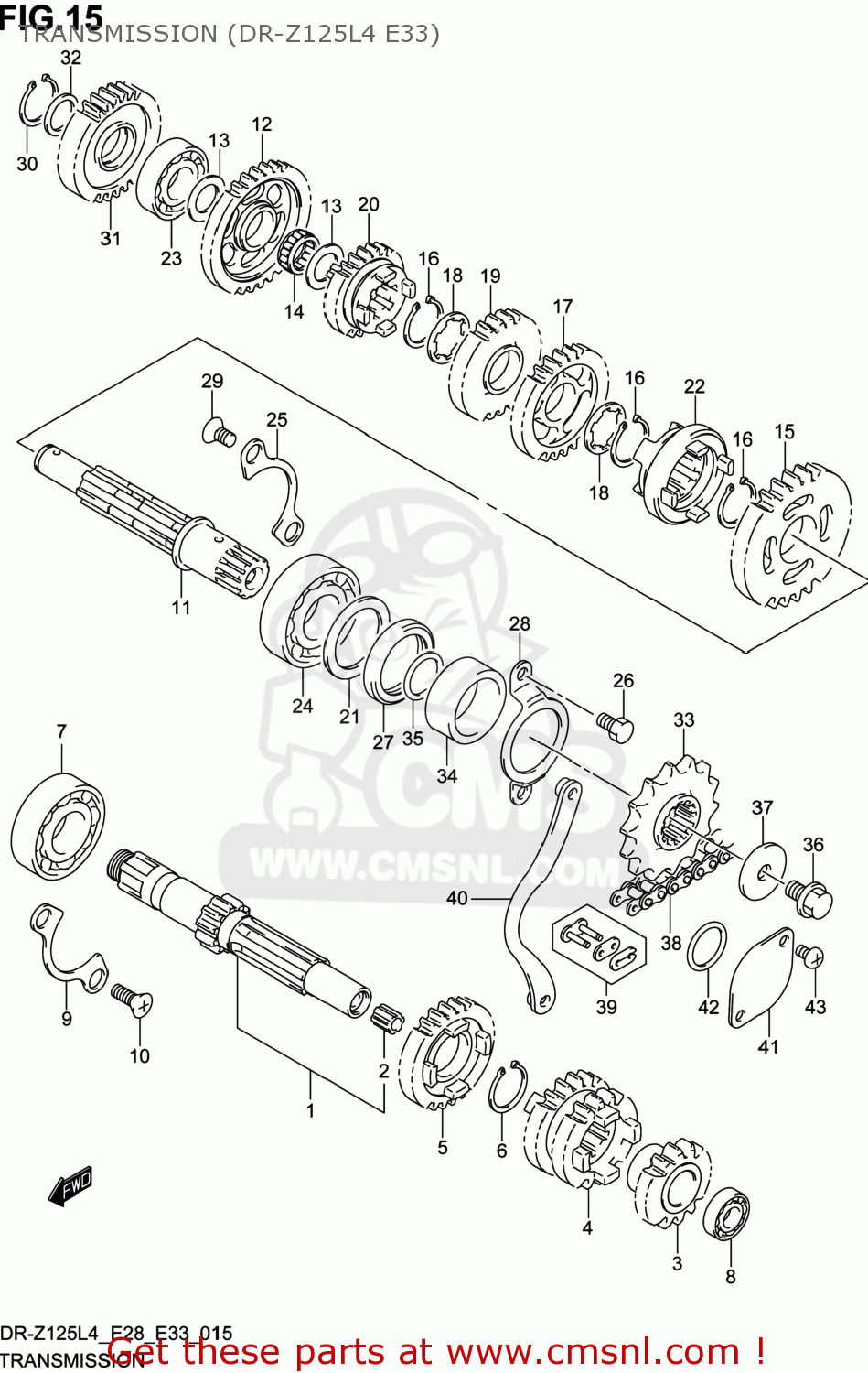 TRANSMISSION (DR-Z125L4 E33) DR-Z125L 2014 (L4) USA (E03) DRZ125L DR Z125L