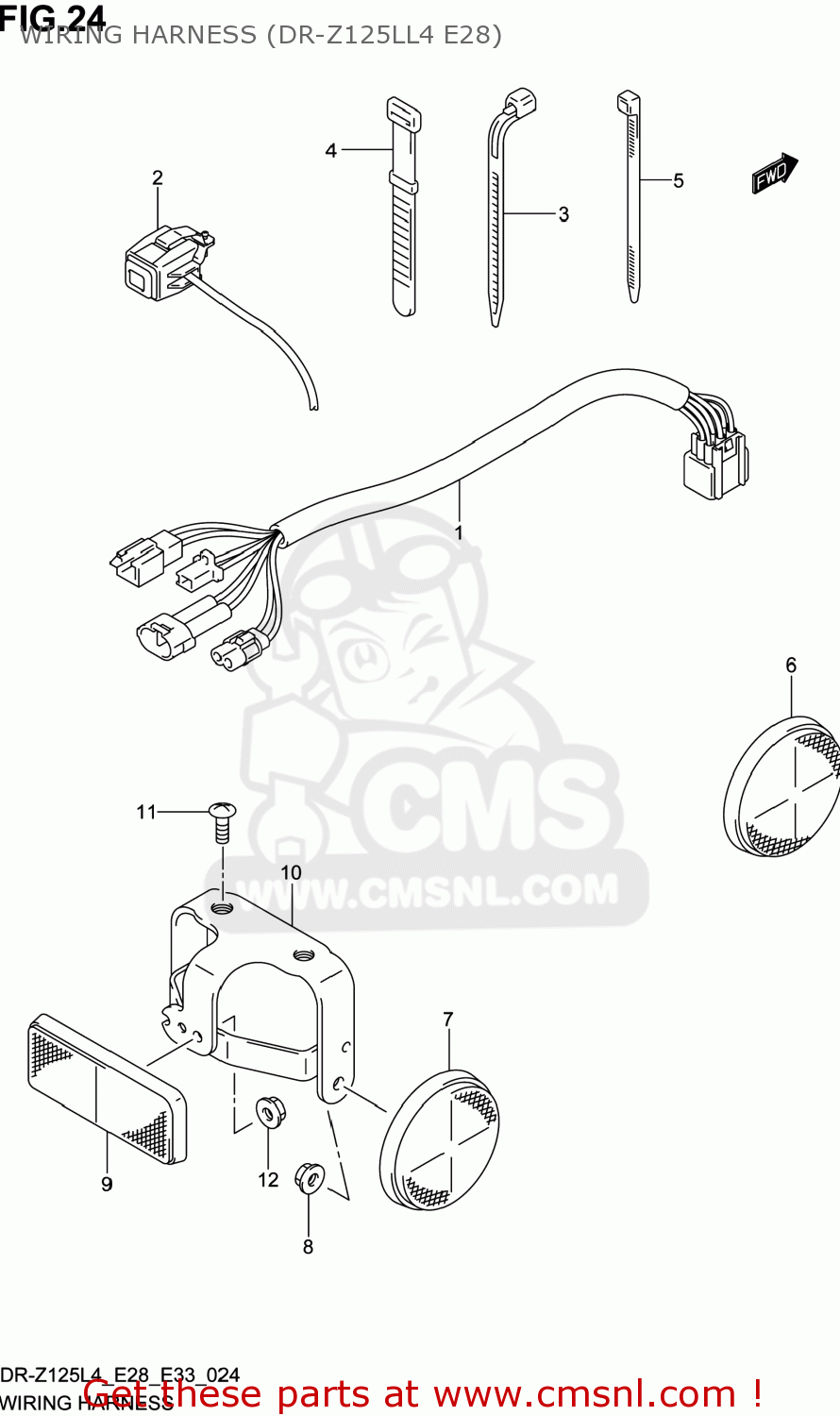 WIRING HARNESS (DR-Z125LL4 E28) DR-Z125L 2014 (L4) USA (E03) DRZ125L DR Z125L