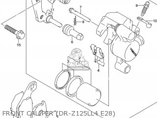 FRONT CALIPER (DR-Z125LL4 E28) - DR-Z125L 2014 (L4) USA (E03) DRZ125L DR Z125L