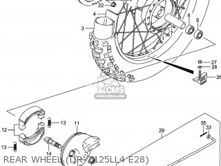 REAR WHEEL (DR-Z125LL4 E28) - DR-Z125L 2014 (L4) USA (E03) DRZ125L DR Z125L