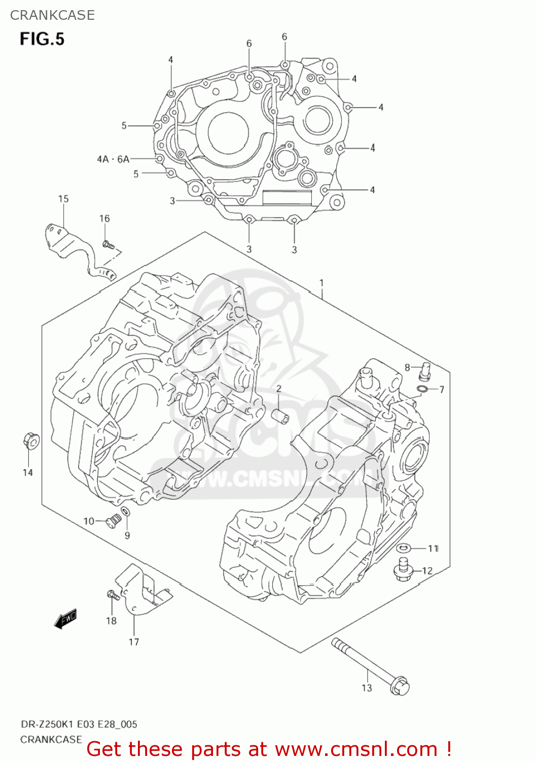 CRANKCASE DR-Z250 2001 (K1) USA (E03) DRZ250 DR Z250