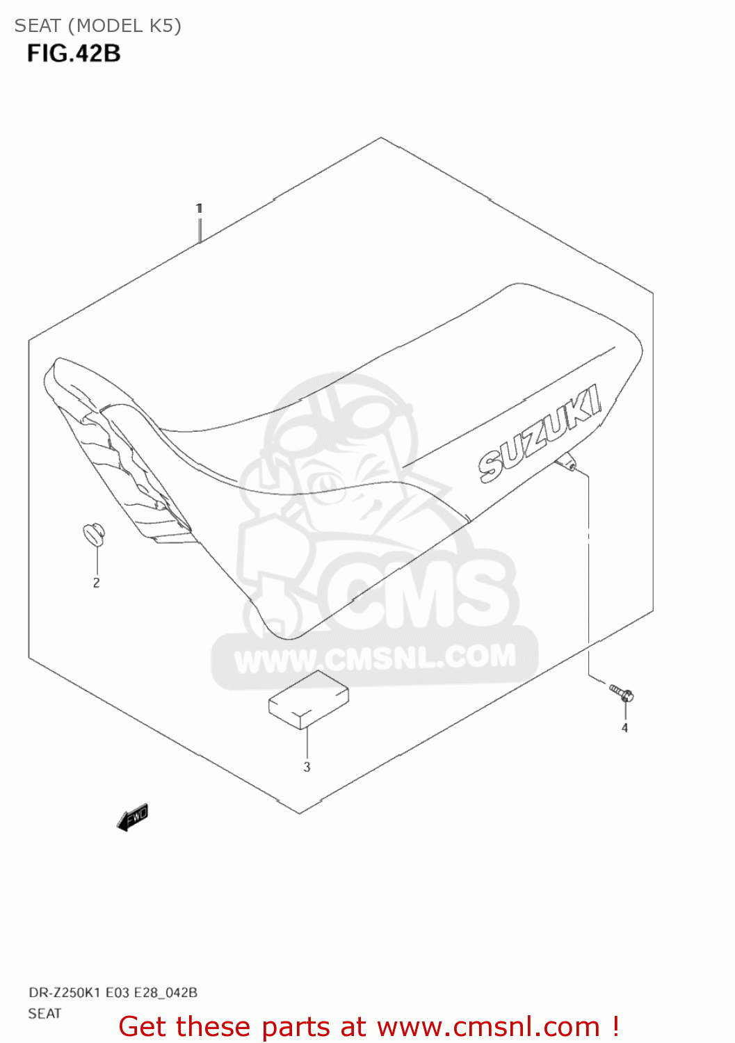SEAT (MODEL K5) DR-Z250 2001 (K1) USA (E03) DRZ250 DR Z250