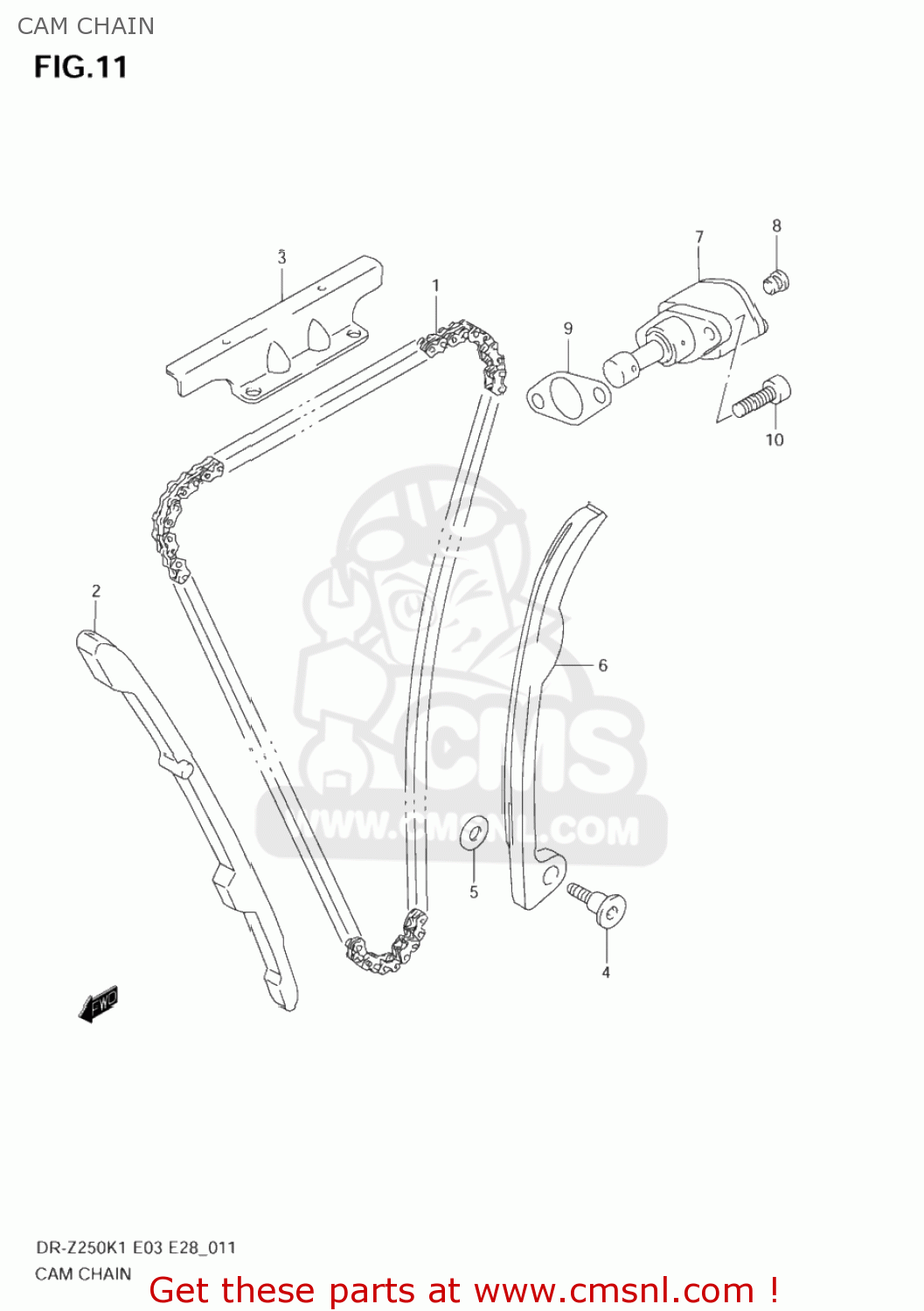 CAM CHAIN DR-Z250 2002 (K2) USA (E03) DRZ250 DR Z250
