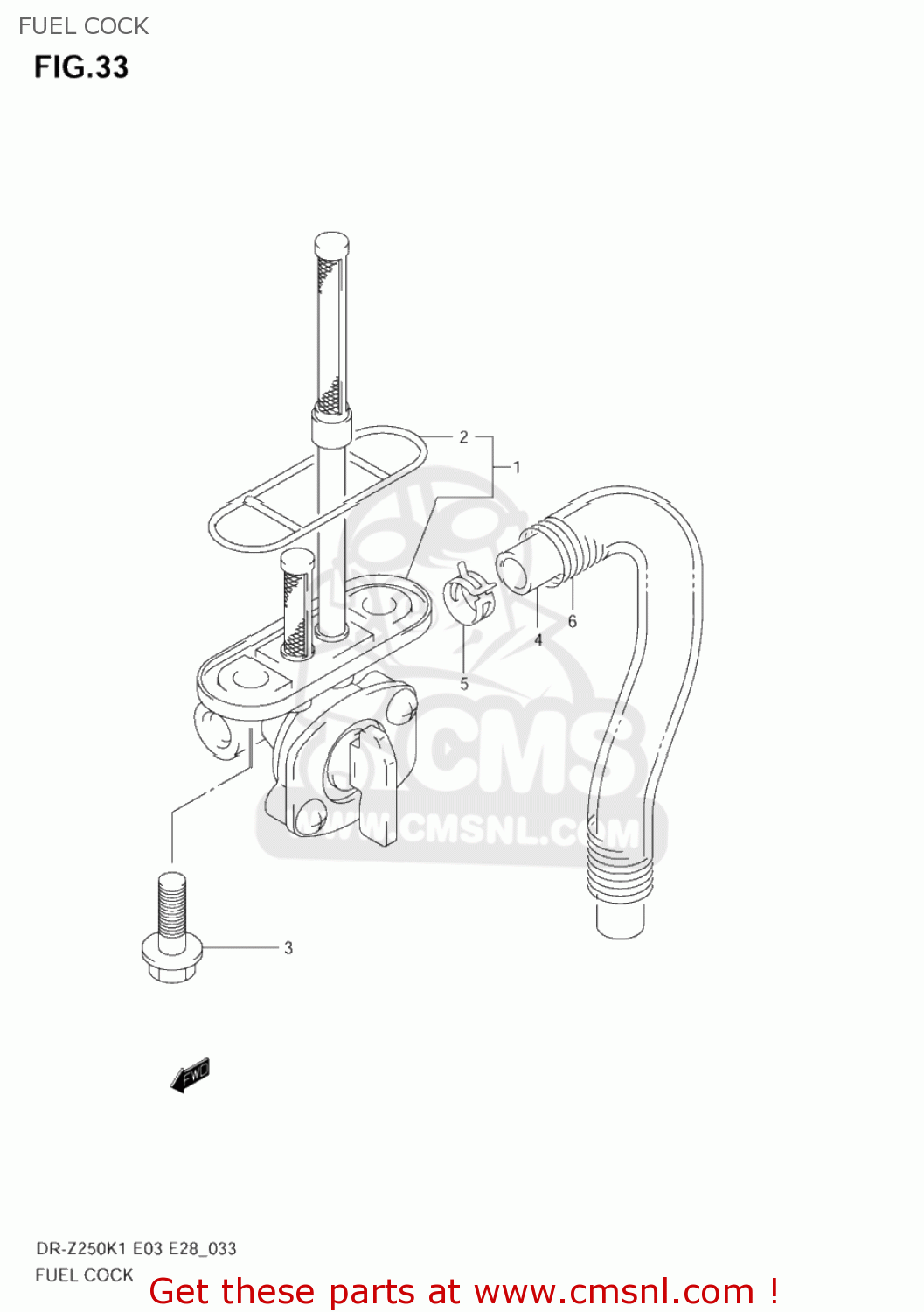 FUEL COCK DR-Z250 2002 (K2) USA (E03) DRZ250 DR Z250