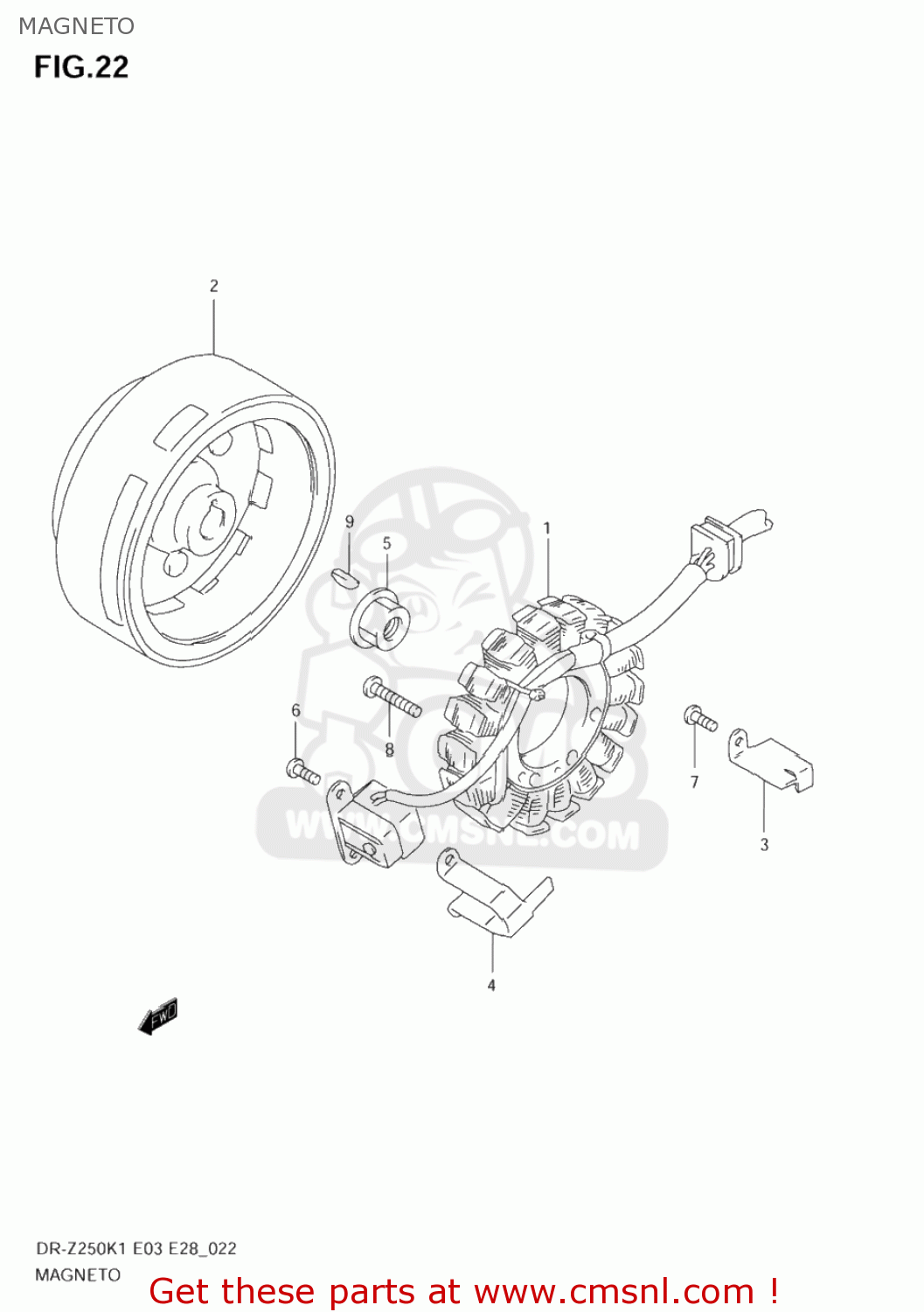 MAGNETO DR-Z250 2002 (K2) USA (E03) DRZ250 DR Z250